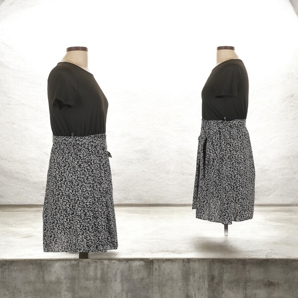 Black and White Floral Women's Dress - Picture 2 of 3